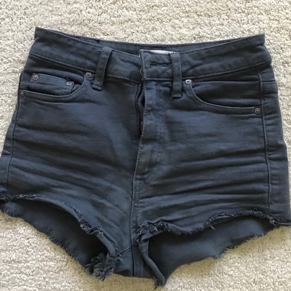 Talula navy high waisted denim shorts